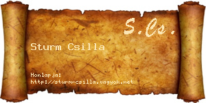 Sturm Csilla névjegykártya